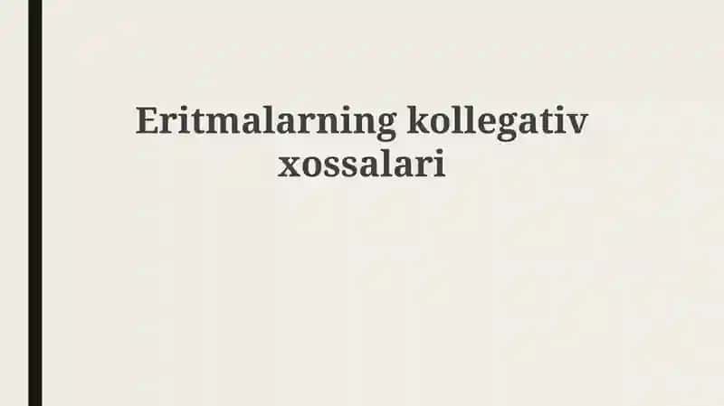 Eritmalarning kolligativ xossalari