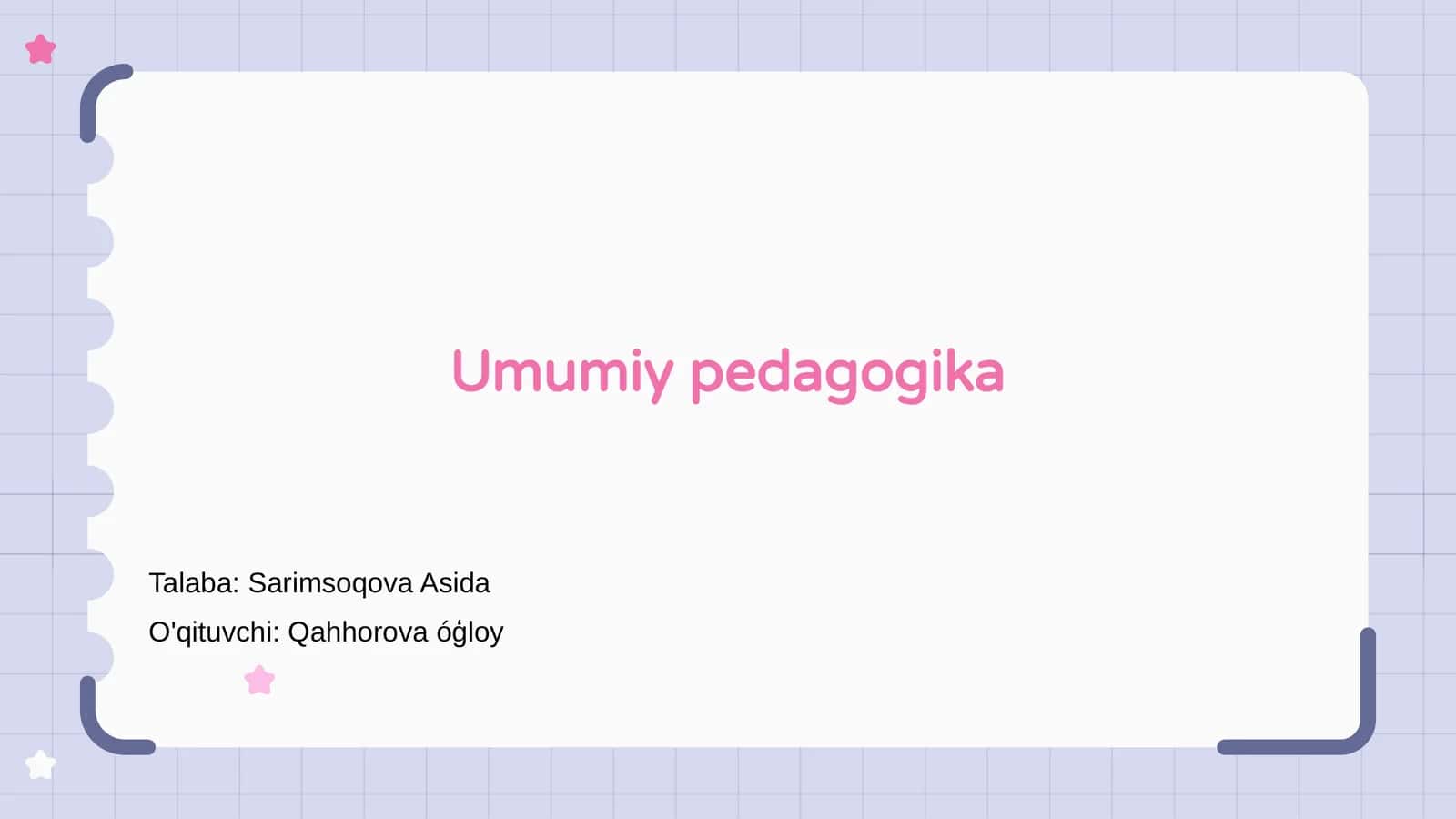 Umumiy pedagogika 1
