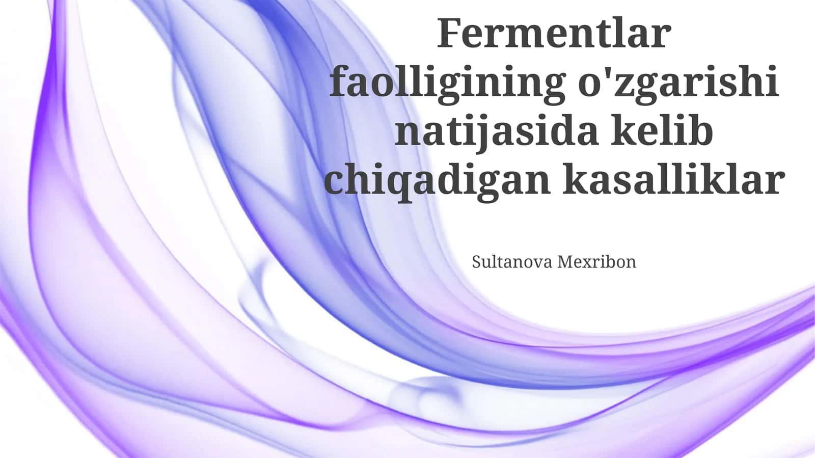 Enzimlar va Metabolik Kasalliklar: Kirish 1
