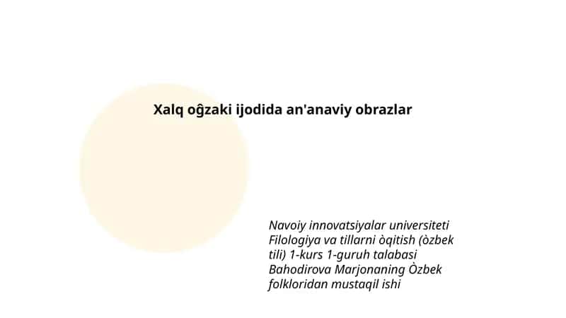 Xalq oĝzaki ijodida an'anaviy obrazlar 1