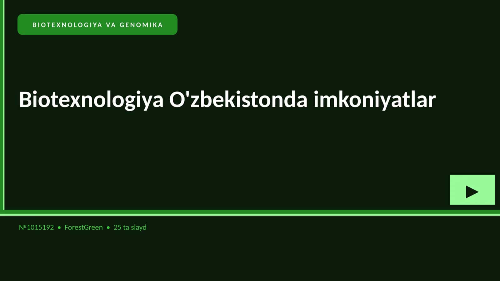BIOTEXNOLOGIYA VA GENOMIKA 1