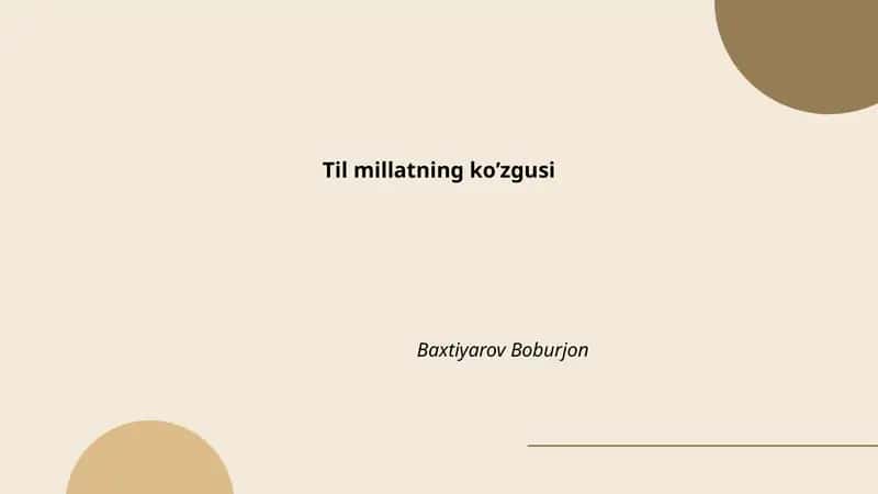 Til millatning ko’zgusi 1