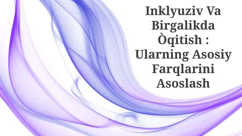 Inklyuziv Va Birgalikda Òqitish: Ularning Asosiy Farqlarini Asoslash 1