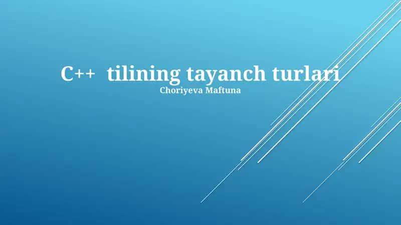 C++ tilining tayanch turlari 1