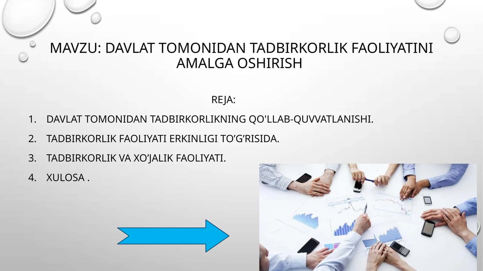 Davlat Tomonidan tadbirkorlik Faoliyatini amalga oshirish 1