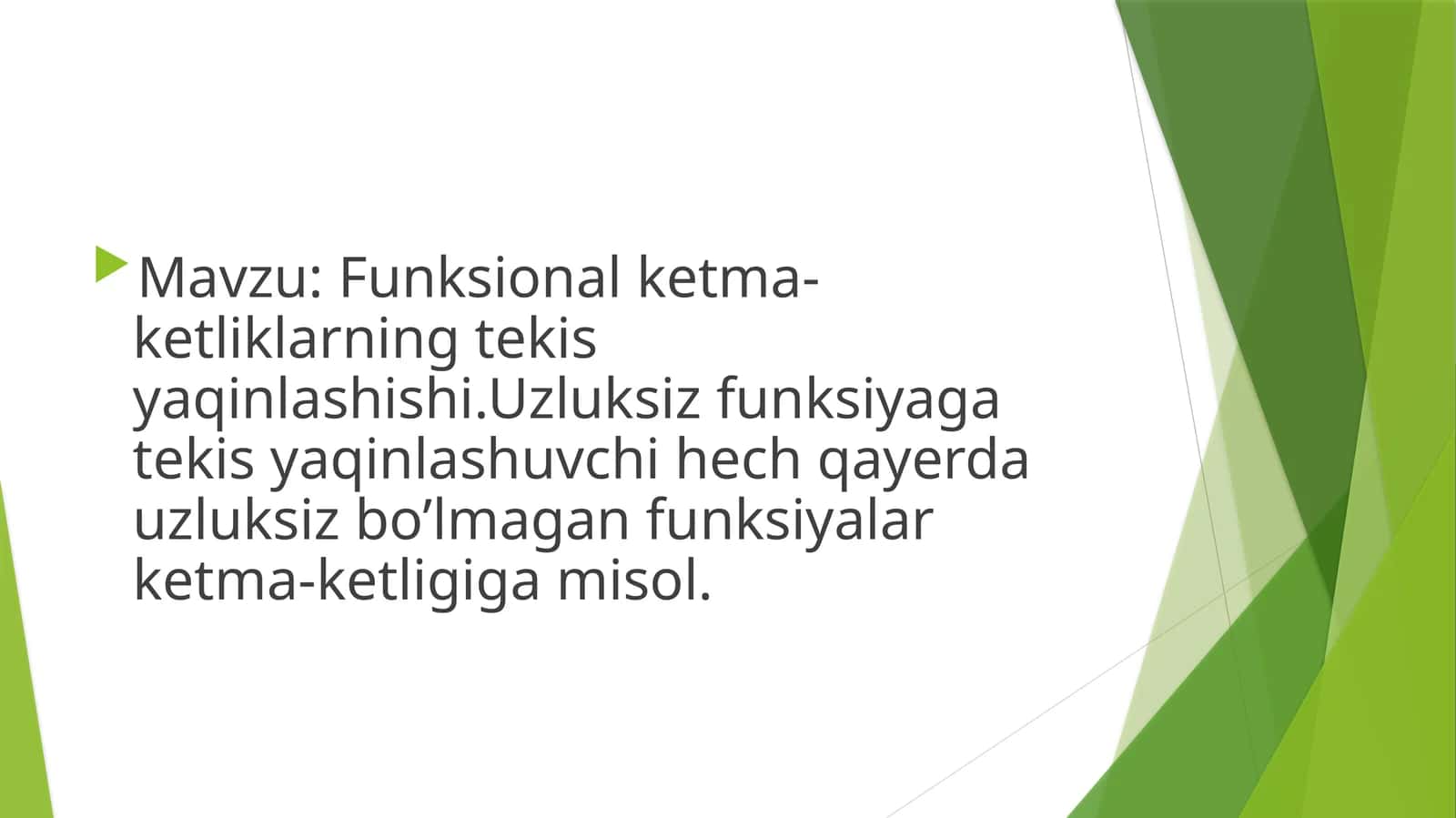Uzluksiz funksiyalar ketma-ketligi 1