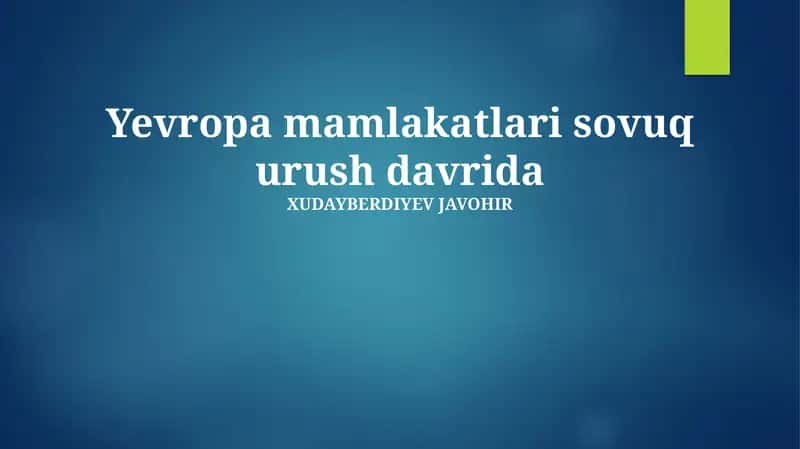 Sovuq Urush davridagi Yevropa mamlakatlari 1