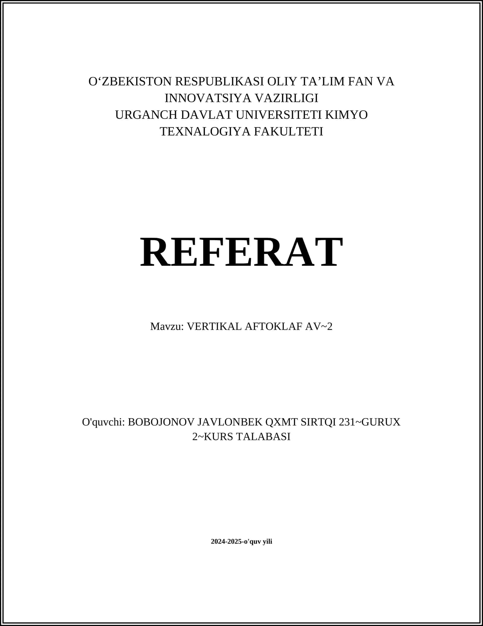 VERTIKAL AFTOKLAF AV~2 1