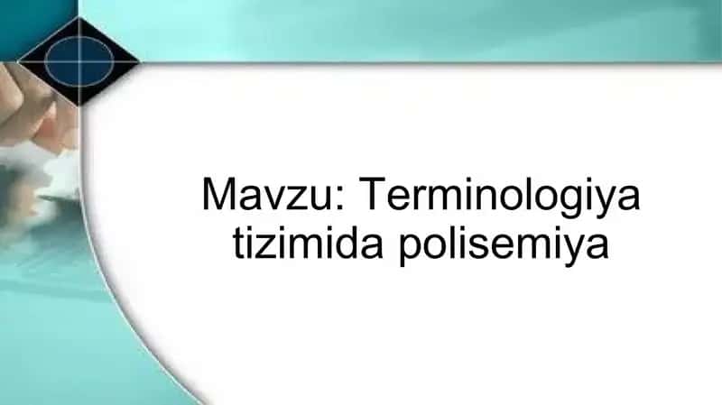 Terminologiya tizimida polisemiya 1