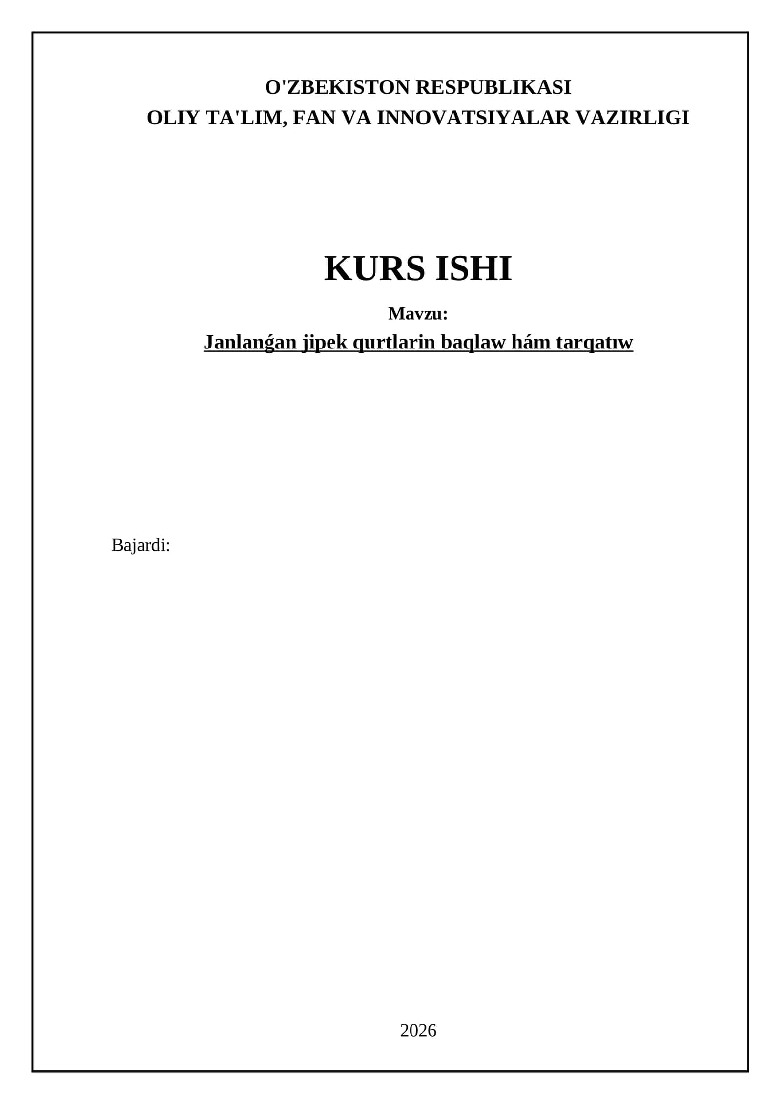 Janlanǵan jipek qurtlarin baqlaw hám tarqatıw 1
