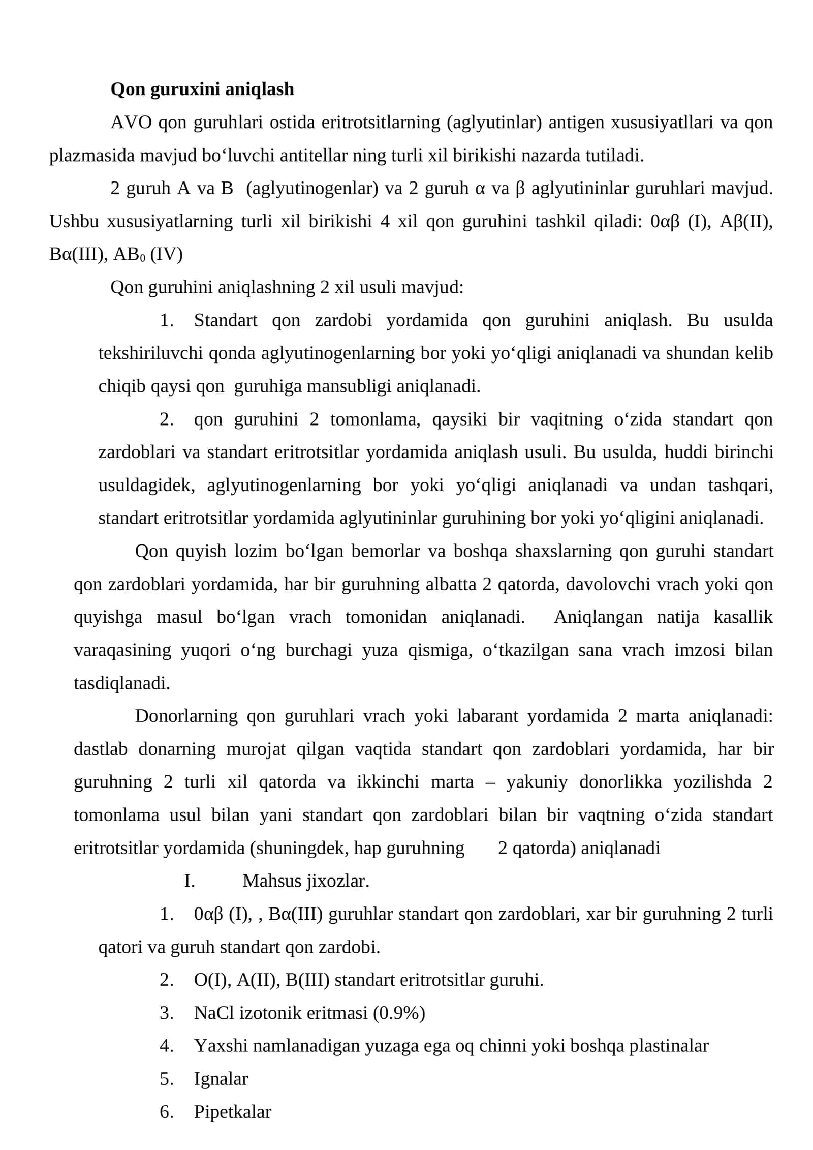 Qon guruxini aniqlash 1