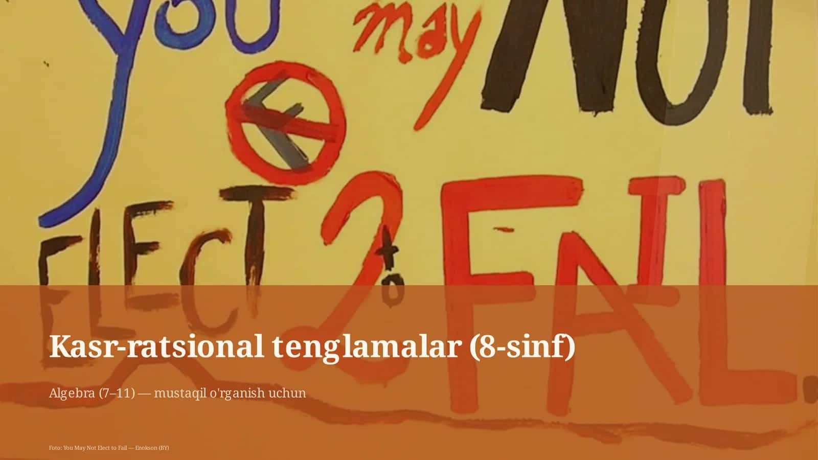 Kasr-ratsional tenglamalar (8-sinf) 1