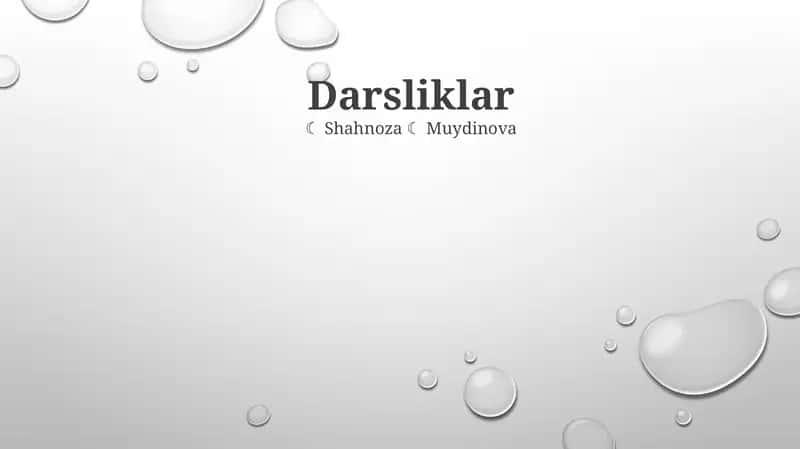 Darsliklar 1