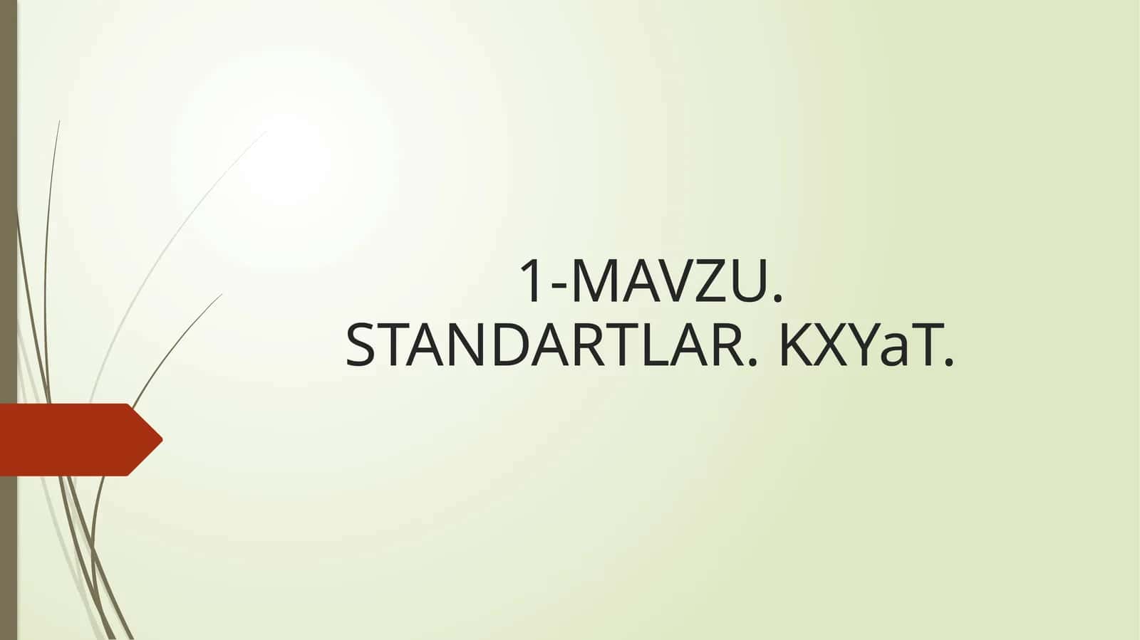 Standartlar va ularning turli 1