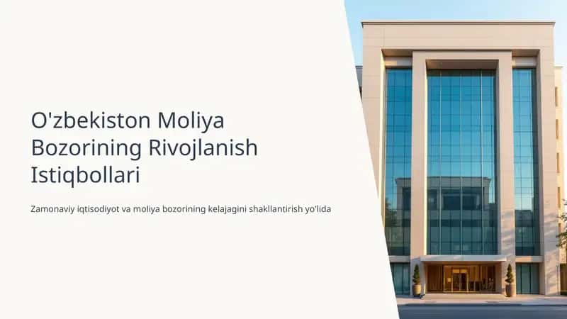 O'zbekiston Moliya Bozorining Rivojlanish Istiqbollari 1
