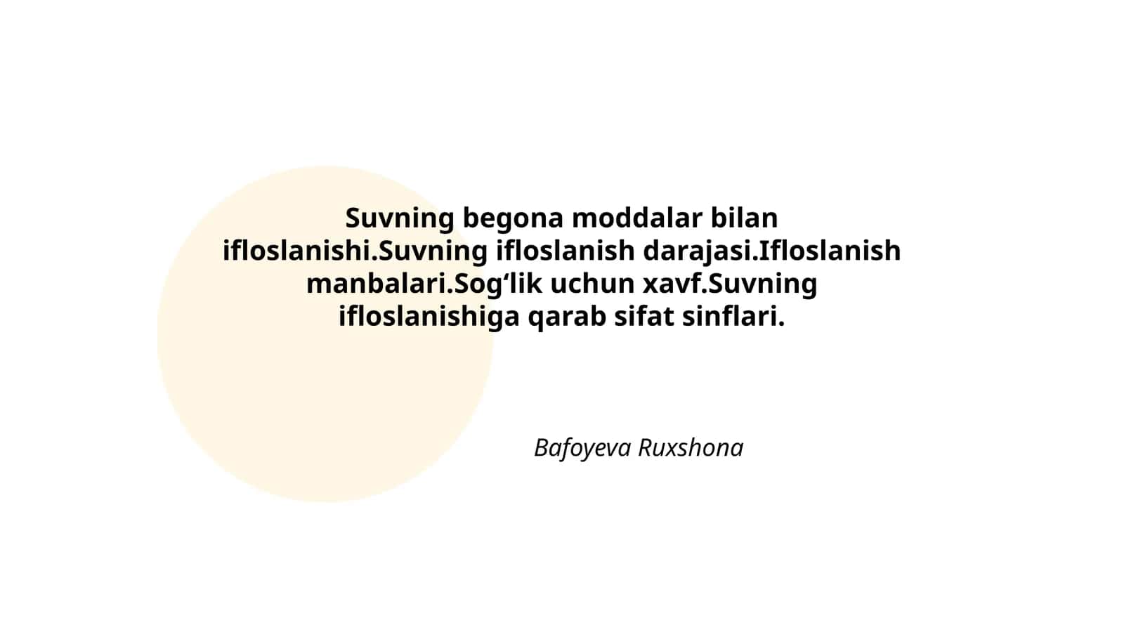 Suvning begona moddalar bilan ifloslanishi 1