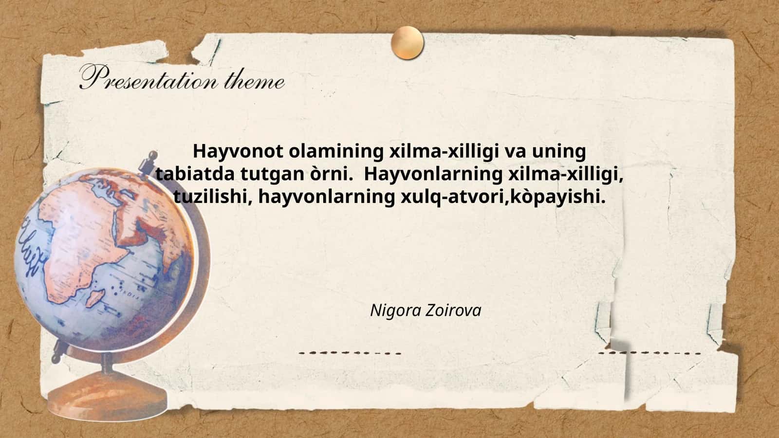 Hayvonot olamining xilma-xilligi 1