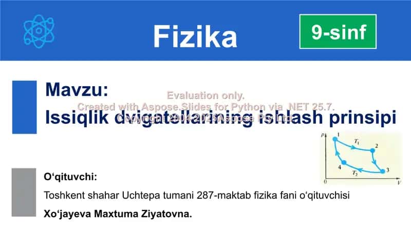 Issiqlik dvigatellarining ishlash prinsipi 1
