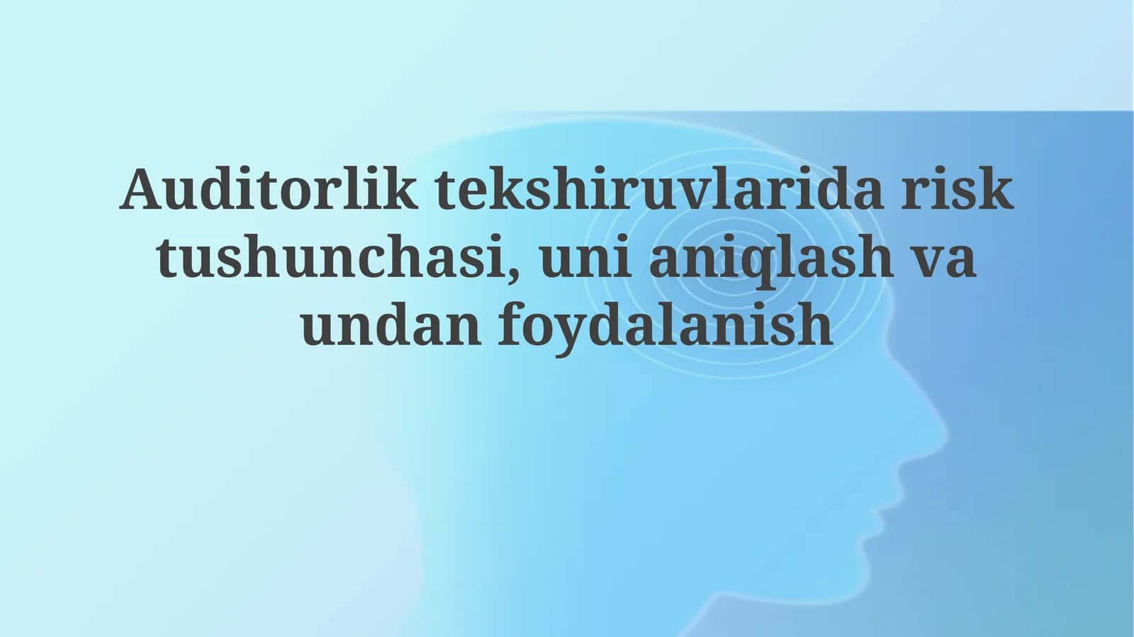 Auditorlik tekshiruvidagi risk tushunchasi 1