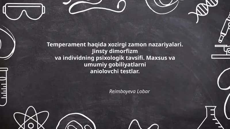 Temperament haqida xozirgi zamon nazariyalari 1