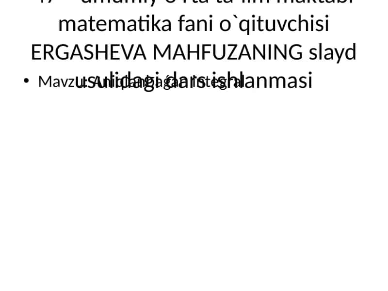 integral qaraqalpaqsha 1