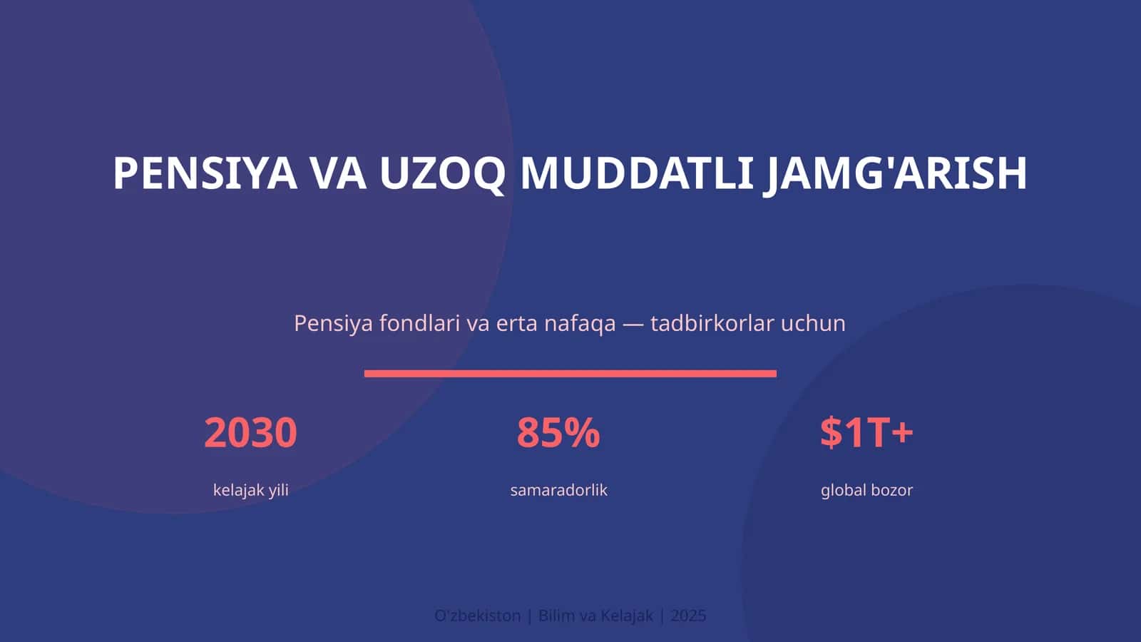 Pensiya va uzoq muddatli jamg'arish 1