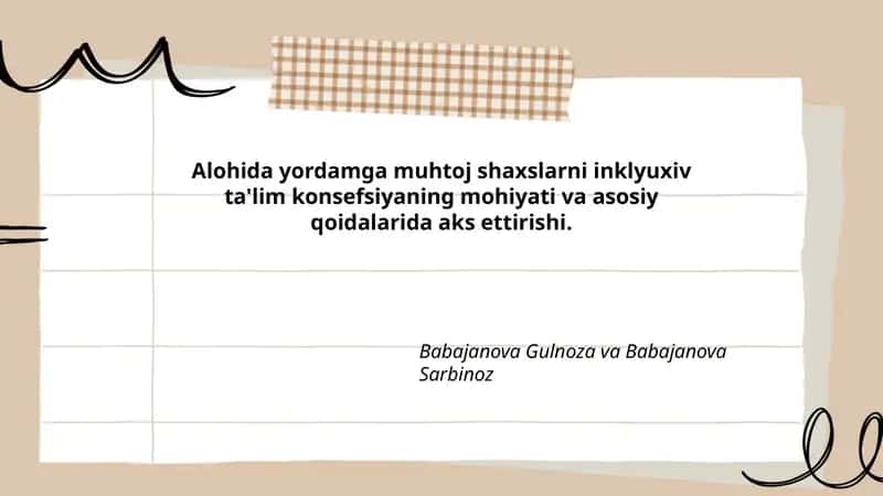 Inklyuziv Ta'lim Konsefsiyasi 1