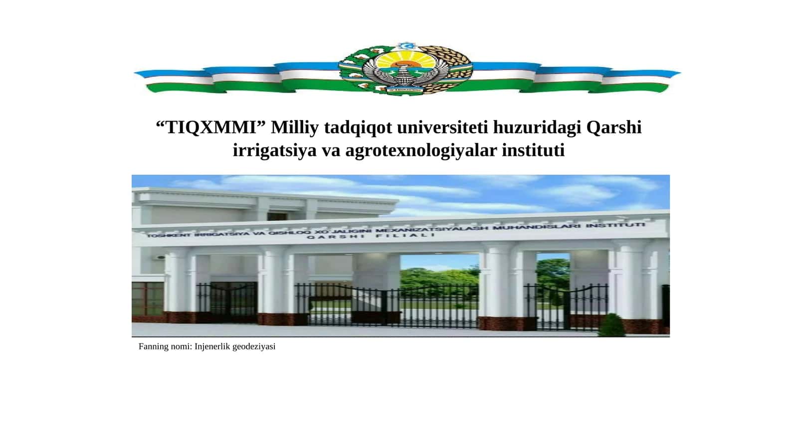 Injenerlik geodeziyasi 1