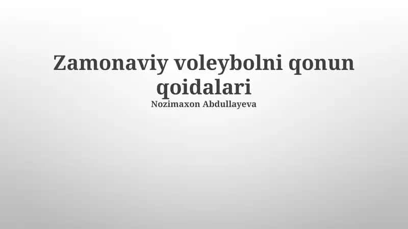 Zamonaviy voleybolni qonun qoidalari 1