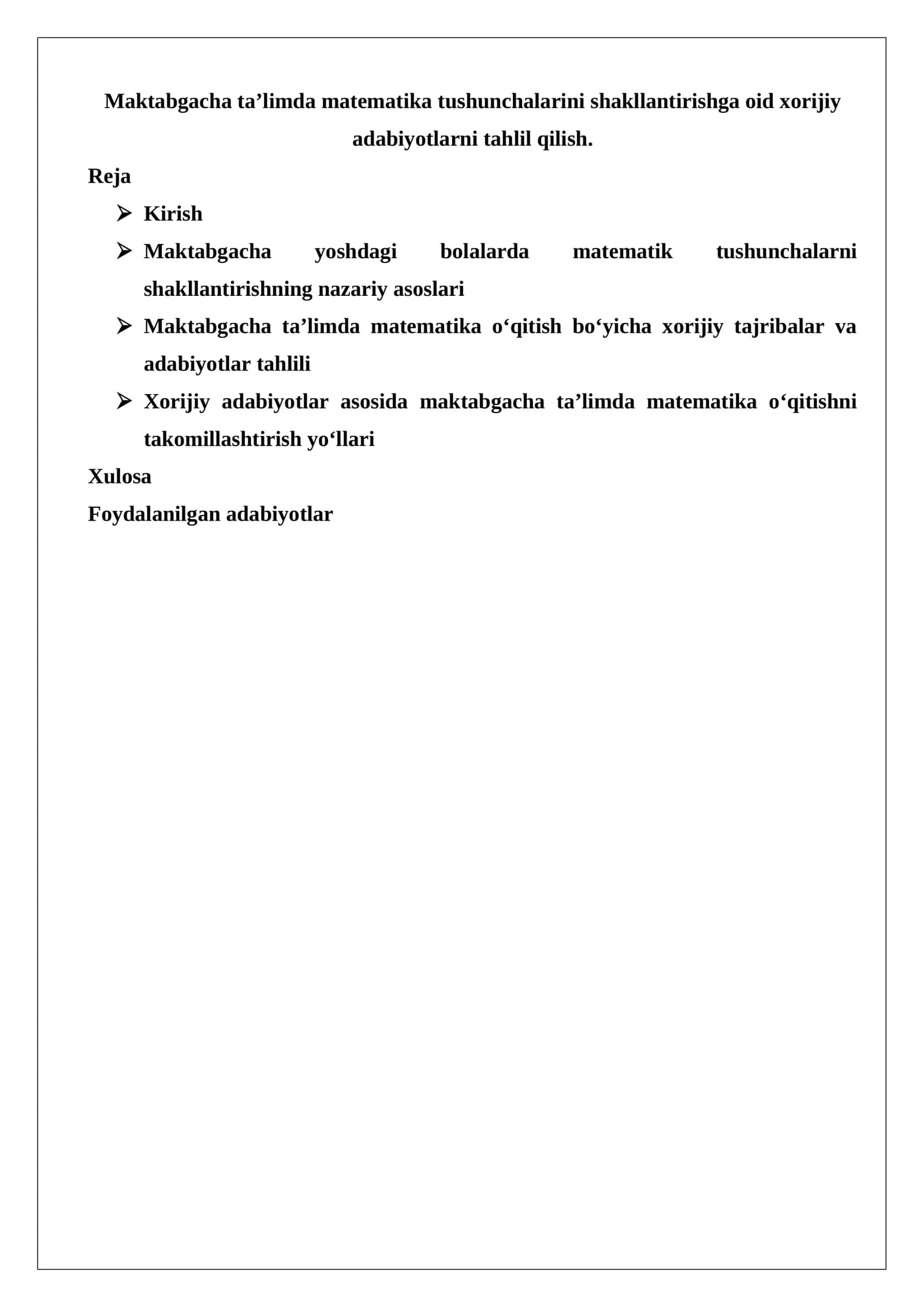 Matematika tushunchalarini shakllantirish 1