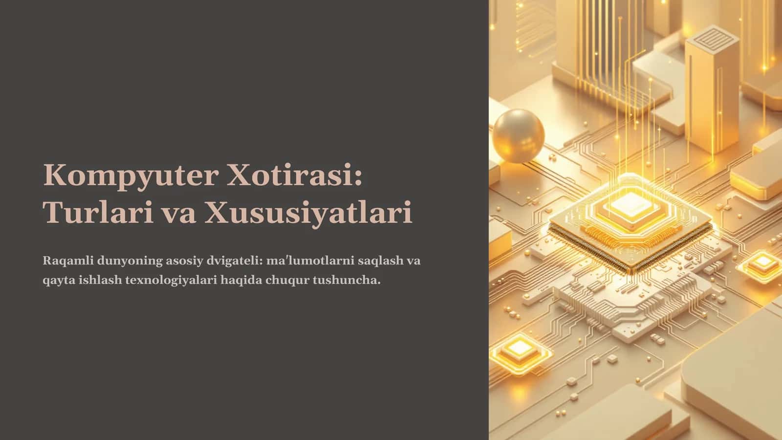 Kompyuter Xotirasi: Turlari va Xususiyatlari 1
