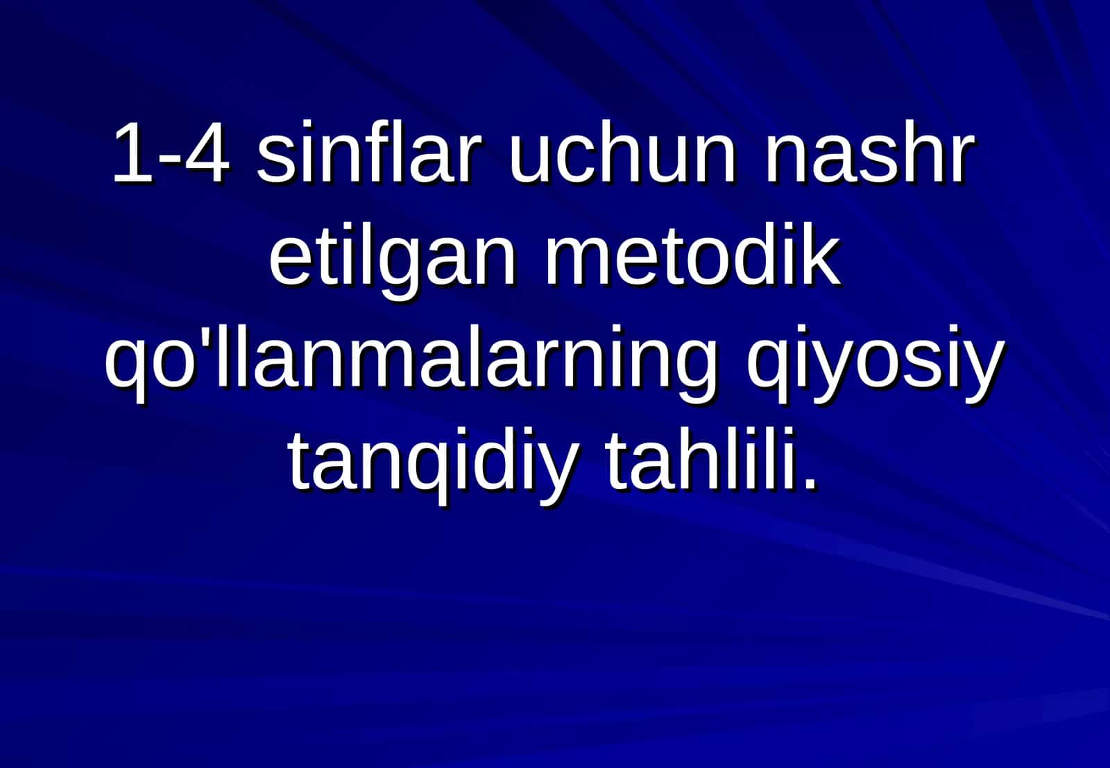 Savod o'rgatish metodlari 1