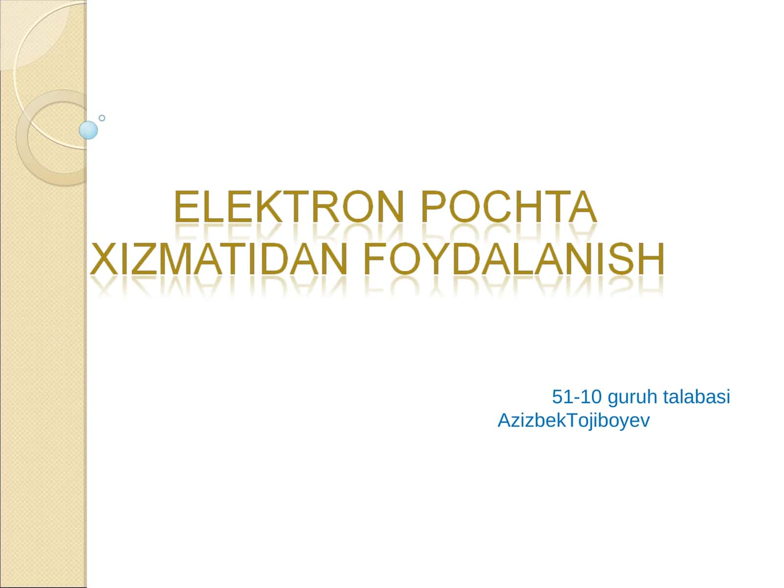 Elektron pochta tushunchasi 1