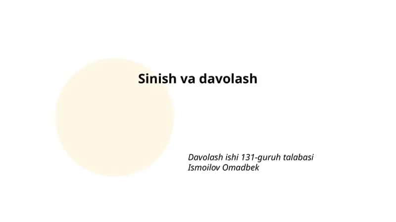 Sinish va davolash 1