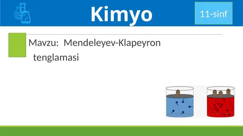Mendeleyev-Klapeyron tenglamasi 1