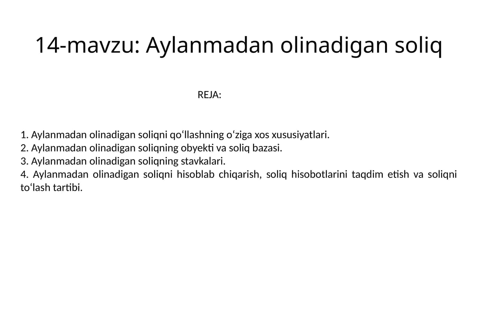 Aylanmadan olinadigan soliq 1