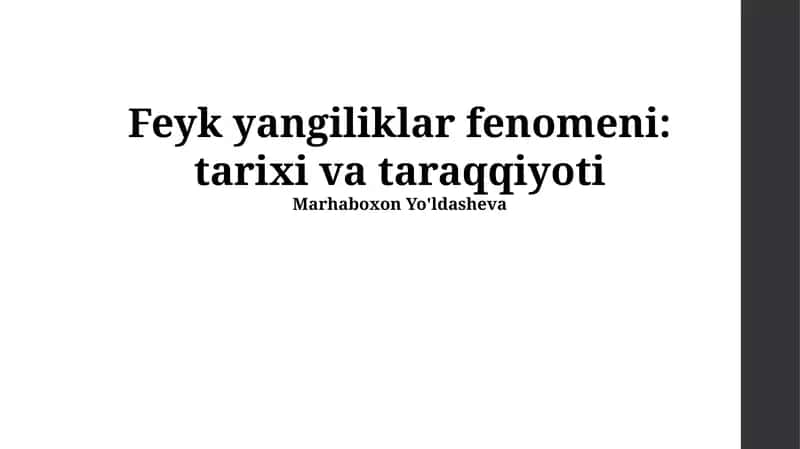 Soxta yangiliklar fenomeni: tarixi va taraqqiyoti 1