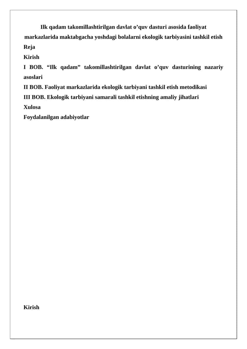 O’quv dasturi "Ilk qadam" takomillashtirilgan 1
