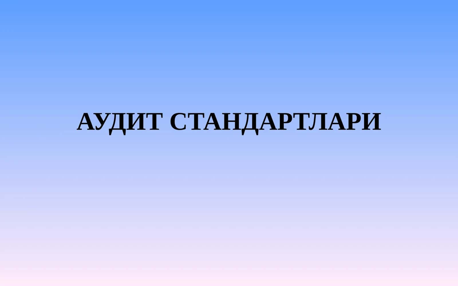 Аудит Стандартлари 1