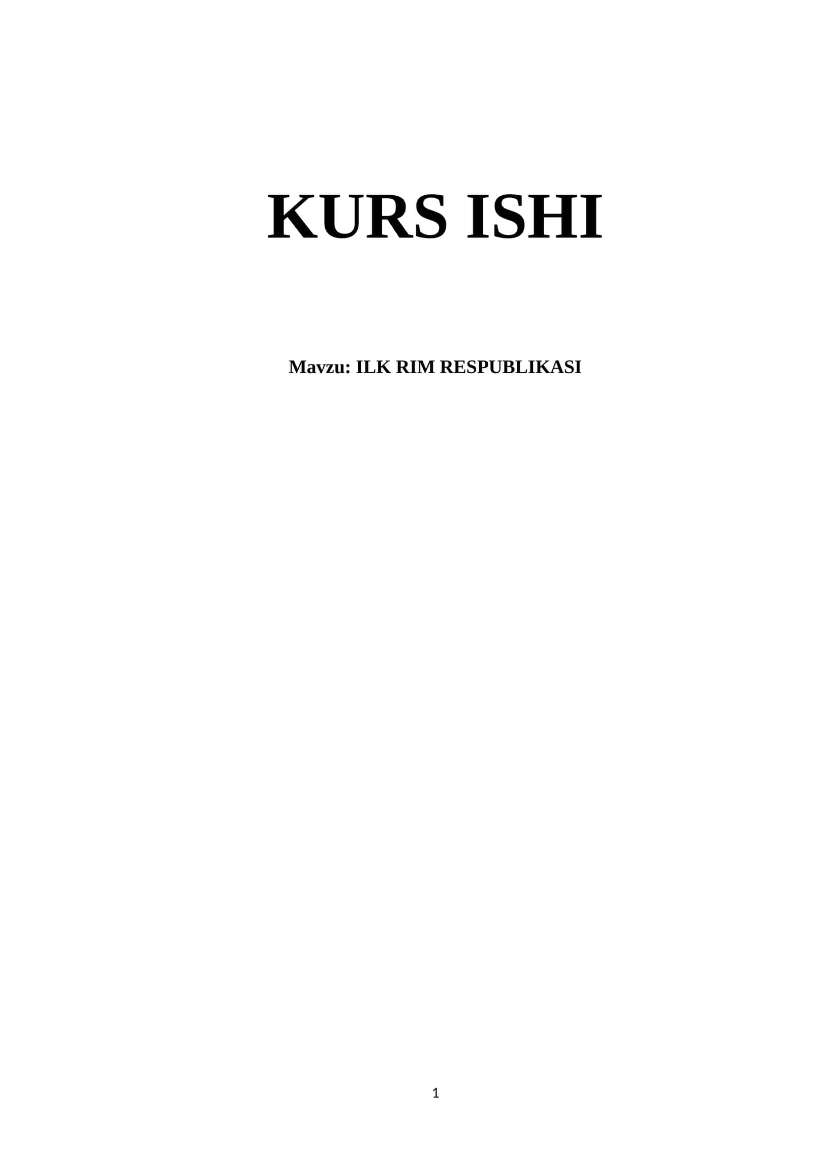 Ilk Rim respublikasi 1