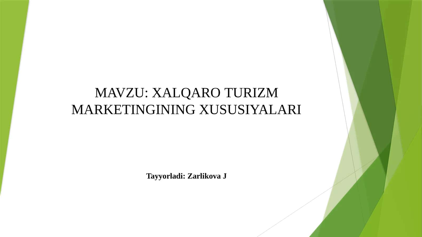 XALQARO TURIZM MARKETINGINING XUSUSIYALARI 1