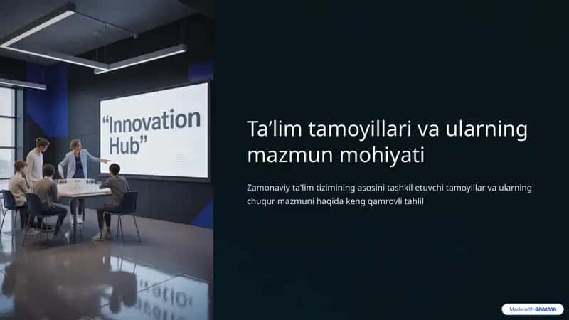 Ta'lim Tamoyillari va ularning mazmun mohiyati 1