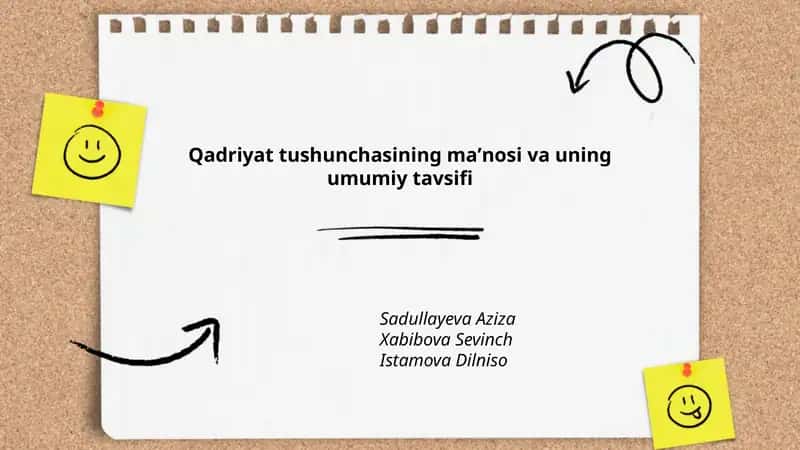 Qadriyat tushunchasining maʼnosi va uning umumiy tavsifi 1