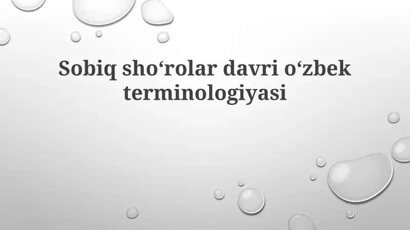 Sovet davri O'zbek terminologiyasi 1