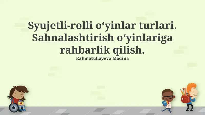 Syujetli-rolli o‘yinlar turlari 1