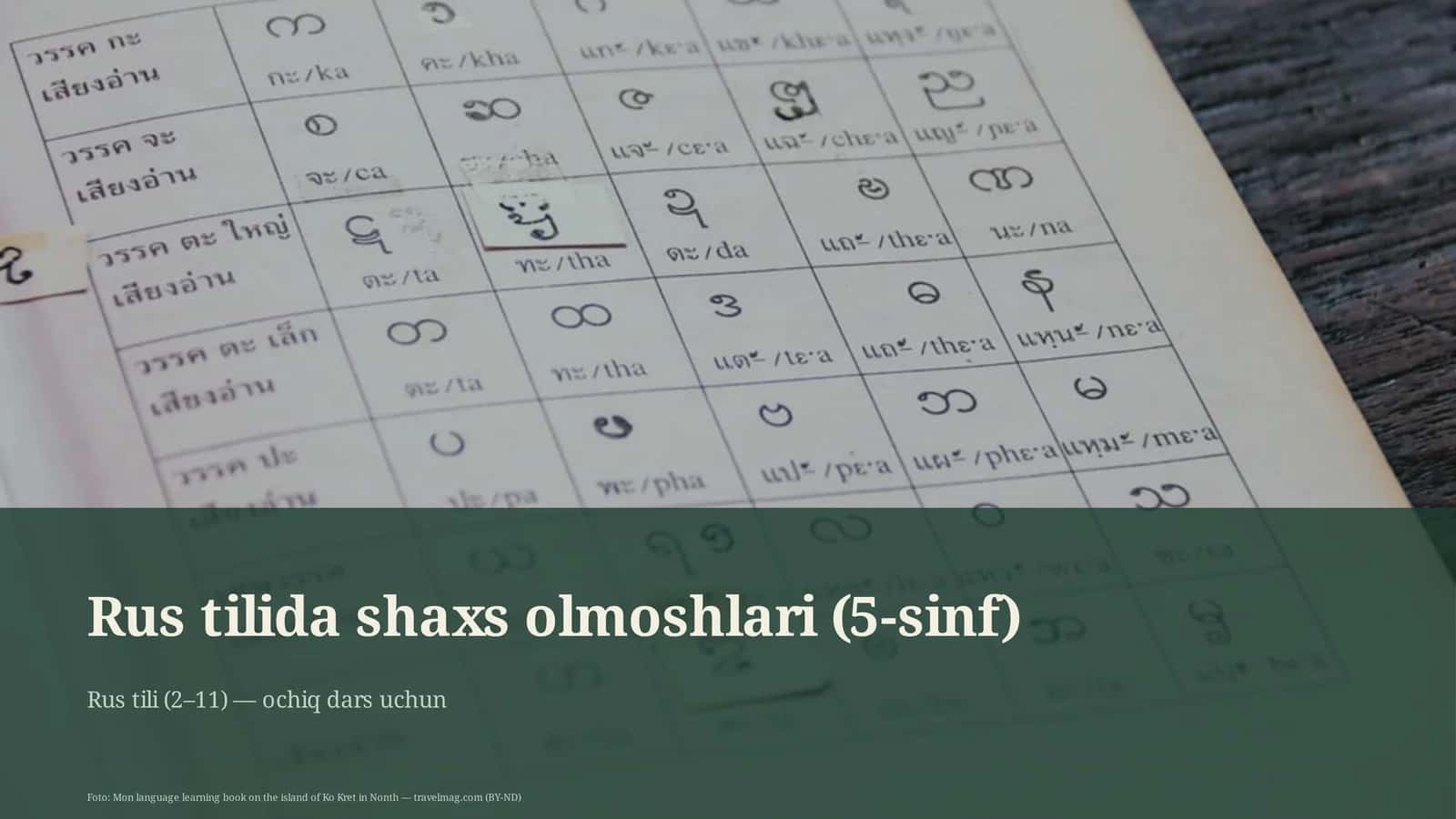 Rus tilida shaxs olmoshlari (5-sinf) 1