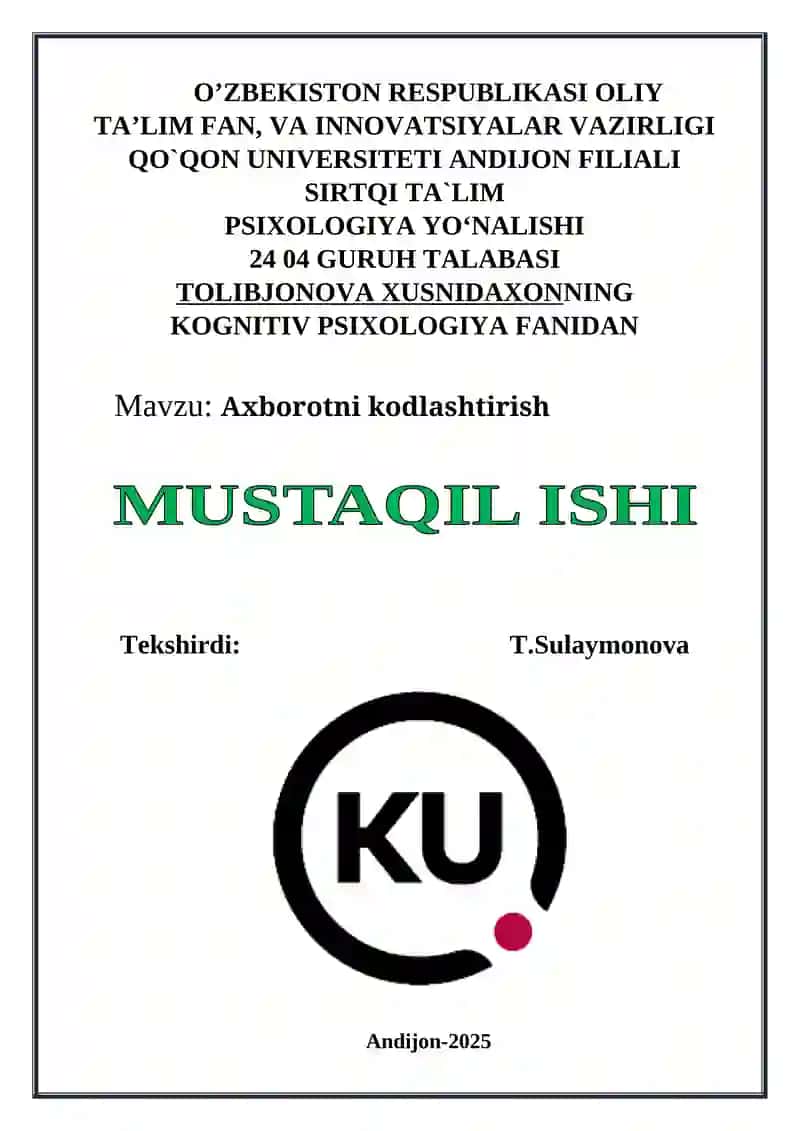 Axborotni kodlashtirish