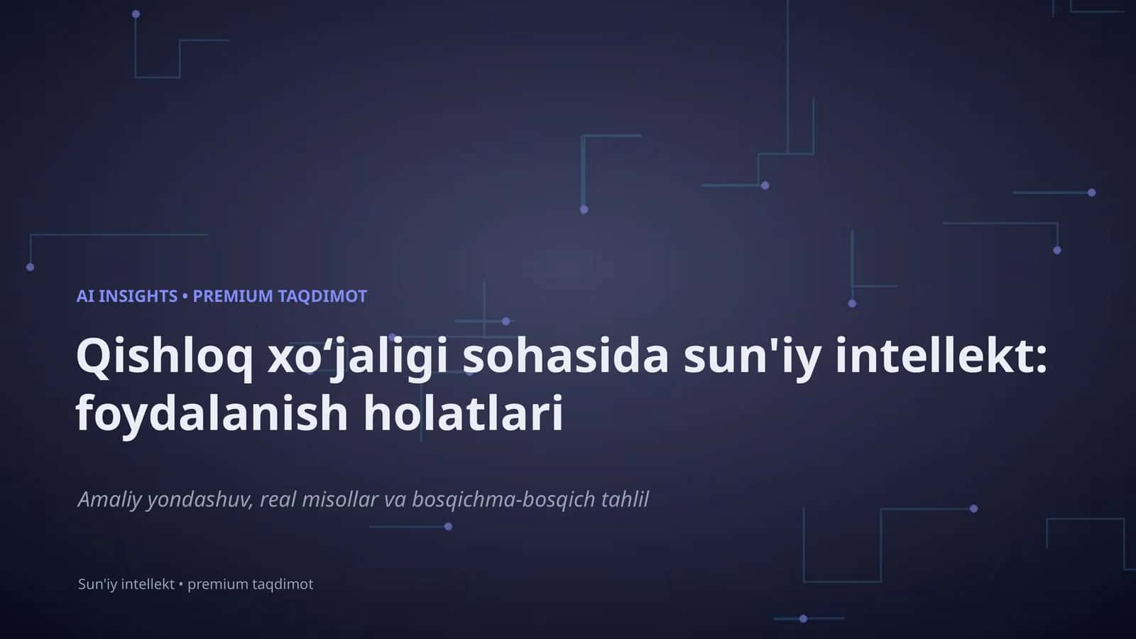 Sun'iy intellekt: foydalanish holatlari 1