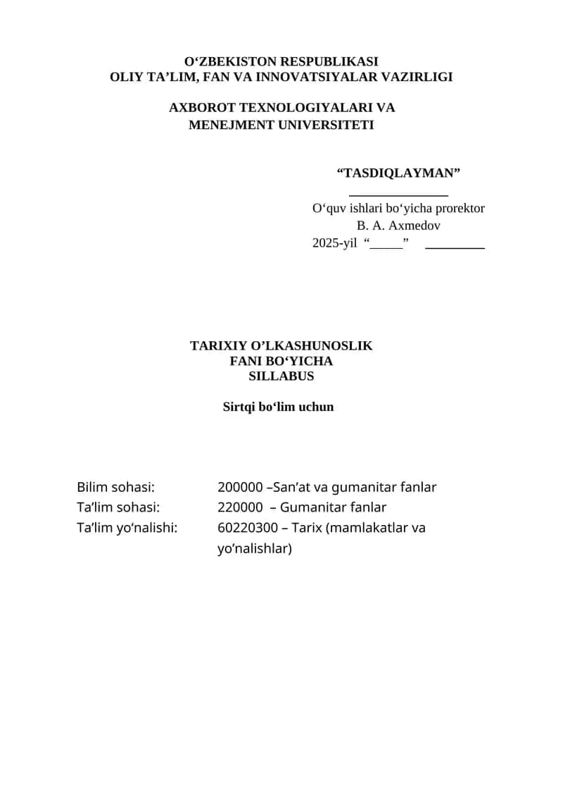 TARIXIY O’LKASHUNOSLIK 1