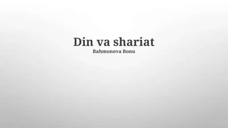 Din va shariat 1